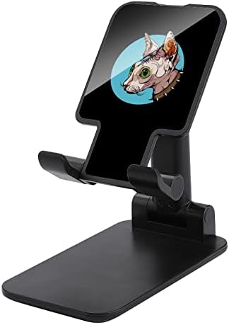עמדת טלפון סלולרית של ראש חתול עמדת טלפון שולחן עבודה מתקפלת זווית גובה זווית מתכווננת מעמד יציב בסגנון שחור