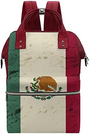 רטרו מקסיקו דגל חיתול תיק תרמיל גדול קיבולת כתף תיק עמיד למים נסיעות אמא תיק