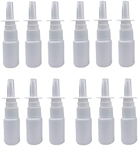 12 יחידות פלסטיק לבן ריק ריסול ריסוס באף בקבוקוני ערפל עדינים מרסס זרבובית נחרז