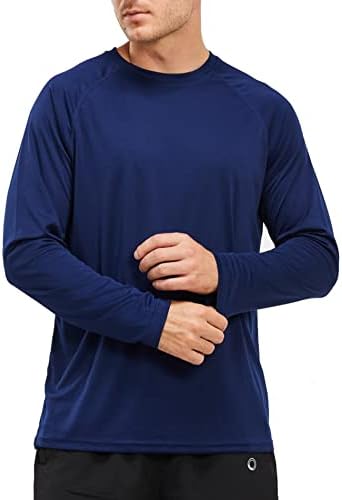 חולצות שחייה של שרוול ארוך לגברים Rashguard upf 50+ UV חולצת הגנה מפני השמש שומר פריחה לריצת טיולים ודיג