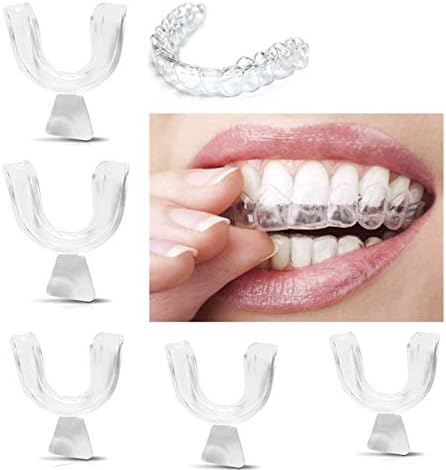 Eshylala 5 חתיכות מגשי הלבנת שיניים מגשי שיניים הלבנת מגשי מלבן שומר הפה