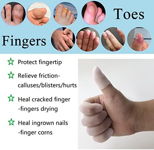 12 יחידות אצבע מכסה הגנה עבור אצבע טיפים, לבן מיטות אצבע אצבע כפפות עבור הדק אצבע, אצבע דלקת פרקים, אצבע פיצוח,