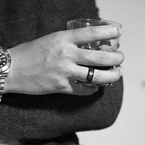 טבעת נישואים של גברים טונגסטן 6 ממ 8 ממ טבעת הבטחה שחורה מט עבורו חריטה מותאמת אישית טבעת גברים של קצה משופע