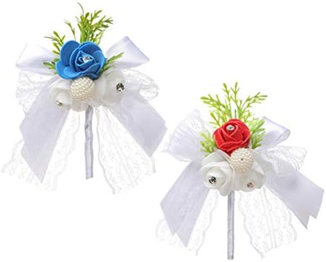 2 PCS חתונה פרח פרחים תפאורה כלה חתן סיכה ברכת אורחים חזה חזה מדומה סיכה חתן כלות