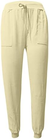 מכנסי פשתן לנשים הדפס פרחוני בתוספת מכנסיים קצוצים בגודל חוף נוח רך חופשה רופפת מכנסיים הרם עם כיסים