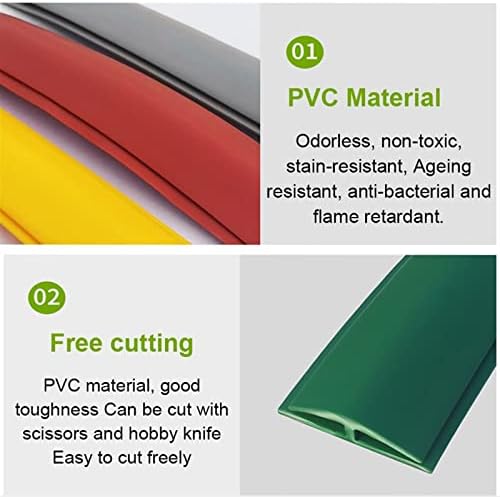 שולי קצה שטיח דו צדדי באורך 1-15 מ ', ירוק/אדום/צהוב/אפור רצועות דפוס רצפה גמישות, קל לחתוך