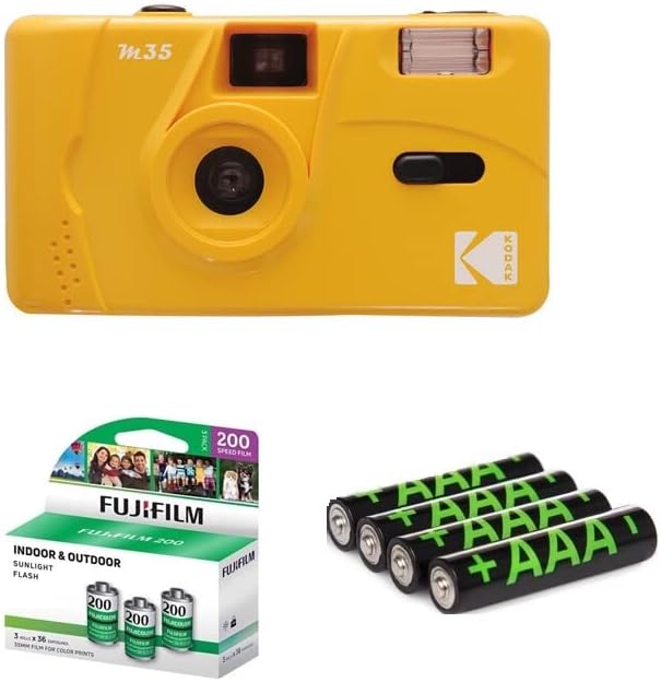 קודאק מ35 35 מ מ מצלמת סרט, סרט וסוללה צרור: כולל 3 חבילות של פוג ' יפילם צבע שלילי סרטים, 4 מארז סוללות אלקליין