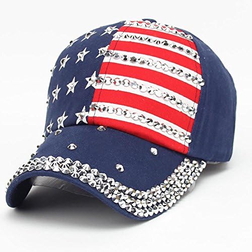 אמריקאי דגל בייסבול כובעי נשים סנאפבק היפ הופ ספורט כובעי שמש הגנה טרנדי אבני חן נהג משאית אבא כובע