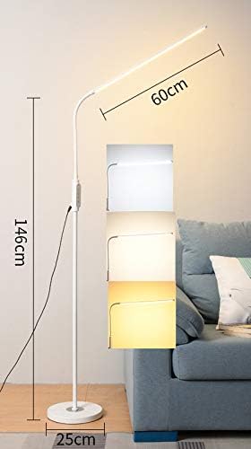 אורות רצפה של BKGDO, לחדר שינה בסלון הלומדים תפירה, מנורת קריאה, מנוף מגע לעומק מנורת עמידה, 3 טמפרטורות צבע ו -5
