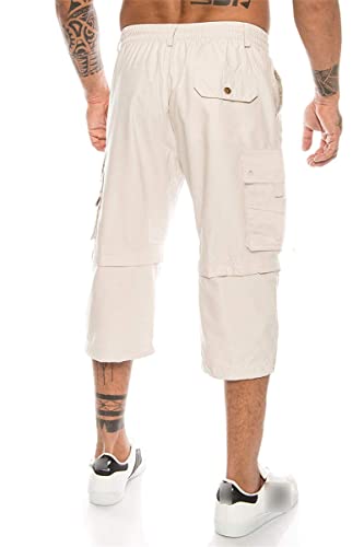 טיולים רגליים של גברים 3/4 מכנסי קפרי רוכסן להמרה ממכנסיים קצרים מטען קל משקל מתחת לברך נושם טקטי קצר