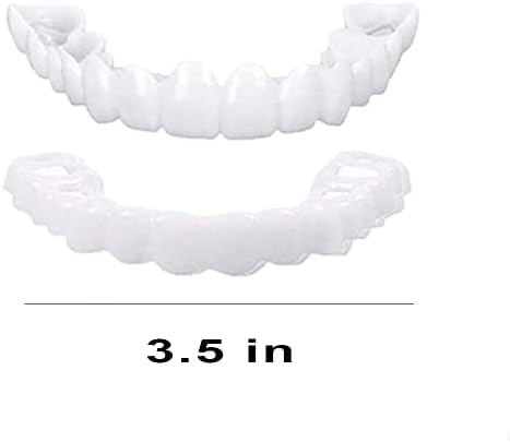 3 זוגות פורנירים מיידיים תותבות שיניים מזויפות פלטה מחייכת שיניים עליונות שיניים מזויפות מלבנות שיניים קוסמטיות מכסה