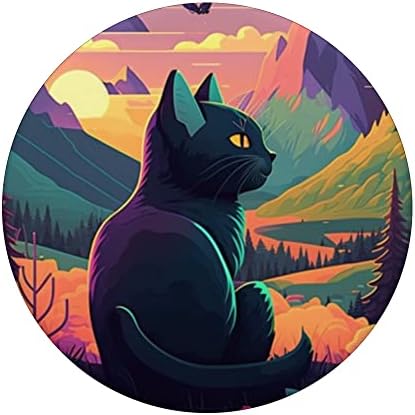 מיסטיק מכשפה Kawaii חובב חתול נוף הר הרים